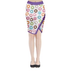 Donut Pattern With Funny Candies Midi Wrap Pencil Skirt by genx