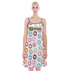 Donut Pattern With Funny Candies Spaghetti Strap Velvet Dress by genx