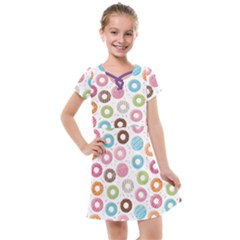 Donut Pattern With Funny Candies Kids  Cross Web Dress by genx