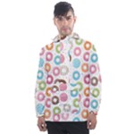 Donut pattern with funny candies Men s Front Pocket Pullover Windbreaker