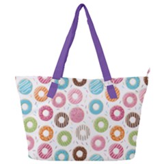 Donut Pattern With Funny Candies Full Print Shoulder Bag by genx