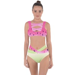 Watermelon Pastel Gradient Pink Watermelon Pastel Gradient Bandaged Up Bikini Set  by genx