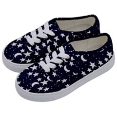Starry Night Cartoon Print Pattern Kids  Classic Low Top Sneakers by dflcprintsclothing