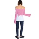 Ice Cream Pink melting background Bubble Gum Off Shoulder Long Sleeve Top View2