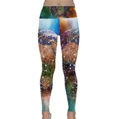 Network Earth Block Chain Globe Lightweight Velour Classic Yoga Leggings by Pakrebo