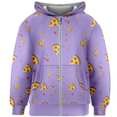 Pizza Pattern Violet Pepperoni Cheese Funny Slices Kids  Zipper Hoodie Without Drawstring by genx