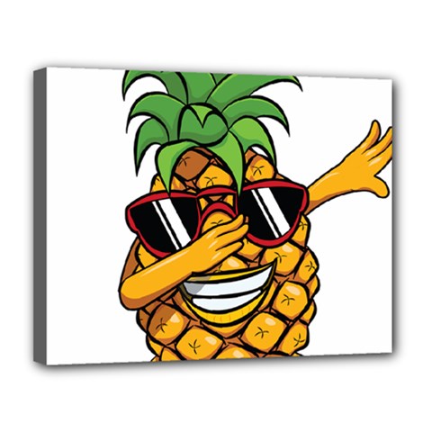 Dabbing Pineapple Sunglasses Shirt Aloha Hawaii Beach Gift Canvas 14  X 11  (stretched) by SilentSoulArts