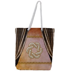 Decorative Celtic Knot Full Print Rope Handle Tote (large) by FantasyWorld7