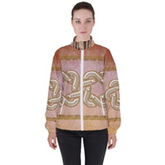 Decorative Celtic Knot Women s High Neck Windbreaker by FantasyWorld7