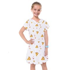Pizza Pattern Pepperoni Cheese Funny Slices Kids  Drop Waist Dress by genx