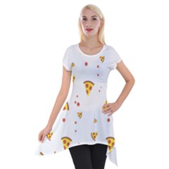 Pizza Pattern Pepperoni Cheese Funny Slices Short Sleeve Side Drop Tunic by genx