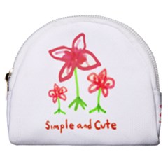 Flowers And Cute Phrase Pencil Drawing Horseshoe Style Canvas Pouch by dflcprintsclothing