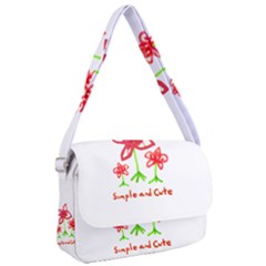 Flowers And Cute Phrase Pencil Drawing Courier Bag by dflcprintsclothing