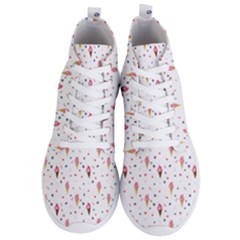 Ice Cream Cones Watercolor With Fruit Berries And Cherries Summer Pattern Men s Lightweight High Top Sneakers by genx