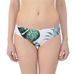 Pineapple Tropical Jungle Giant Green Leaf Watercolor Pattern Hipster Bikini Bottoms by genx