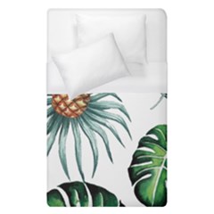 Pineapple Tropical Jungle Giant Green Leaf Watercolor Pattern Duvet Cover (single Size) by genx