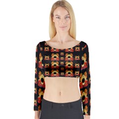 Sweets And  Candy As Decorative Long Sleeve Crop Top by pepitasart