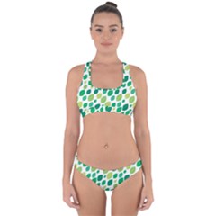 Leaves Green Modern Pattern Naive Retro Leaf Organic Cross Back Hipster Bikini Set by genx