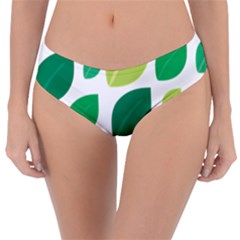 Leaves Green Modern Pattern Naive Retro Leaf Organic Reversible Classic Bikini Bottoms by genx