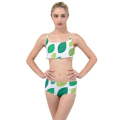 Leaves Green Modern Pattern Naive Retro Leaf Organic Layered Top Bikini Set by genx