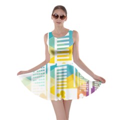 Silhouette Cityscape Building Icon Color City Skater Dress by Sudhe