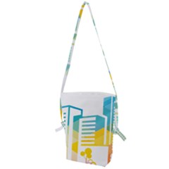 Silhouette Cityscape Building Icon Color City Folding Shoulder Bag by Sudhe