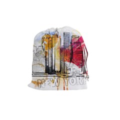 New York City Skyline Vector Illustration Drawstring Pouch (medium) by Sudhe