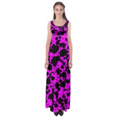 Black And Pink Leopard Style Paint Splash Funny Pattern Empire Waist Maxi Dress by yoursparklingshop