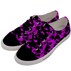 Black And Pink Leopard Style Paint Splash Funny Pattern Men s Low Top Canvas Sneakers by yoursparklingshop