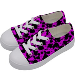 Black And Pink Leopard Style Paint Splash Funny Pattern Kids  Low Top Canvas Sneakers by yoursparklingshop