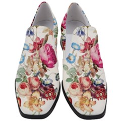 Les Fleurs Artificielles - Vintage Design Slip On Heel Loafers by WensdaiAmbrose