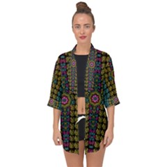 Glass Balls And Flower Sunshine Open Front Chiffon Kimono by pepitasart