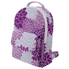 Purple Dahlias Design Flap Pocket Backpack (small) by WensdaiAmbrose