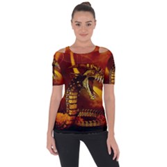 Awesome Dinosaur, Konda In The Night Shoulder Cut Out Short Sleeve Top by FantasyWorld7