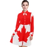 Flag of Canada, 1964 Long Sleeve Chiffon Shirt Dress