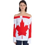 Flag of Canada, 1964 Off Shoulder Long Sleeve Top