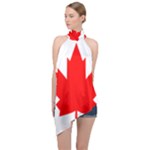 Flag of Canada, 1964 Halter Asymmetric Satin Top