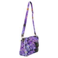 Signs Of Spring Purple Crocua Shoulder Bag With Back Zipper by Riverwoman