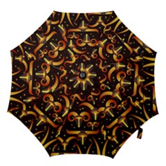 Stylised Horns Black Pattern Hook Handle Umbrellas (medium) by HermanTelo