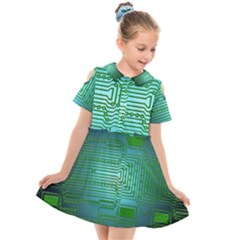 Board Conductors Circuits Kids  Short Sleeve Shirt Dress by HermanTelo