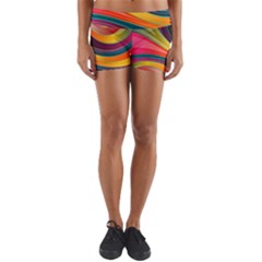 Abstract Colorful Background Wavy Yoga Shorts by HermanTelo