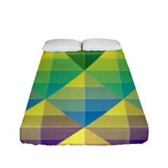 Background Colorful Geometric Triangle Fitted Sheet (full/ Double Size) by HermanTelo