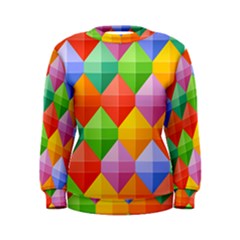 Background Colorful Geometric Triangle Rainbow Women s Sweatshirt by HermanTelo