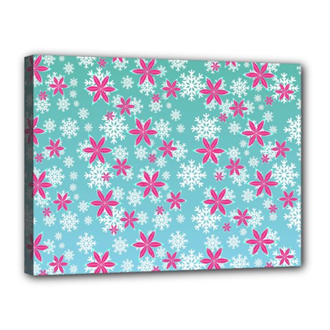 Background Frozen Fever Canvas 16  X 12  (stretched) by HermanTelo