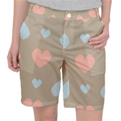 Hearts Heart Love Romantic Brown Pocket Shorts by HermanTelo