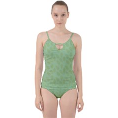 Leaves - Light Green Cut Out Top Tankini Set by WensdaiAmbrose