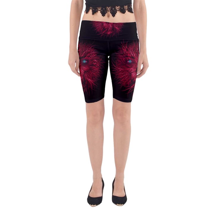 Monster Red Eyes Aggressive Fangs Ghost Yoga Cropped Leggings