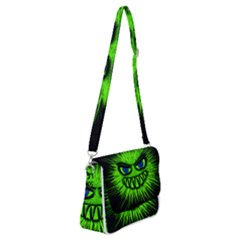 Monster Green Evil Common Shoulder Bag With Back Zipper by HermanTelo
