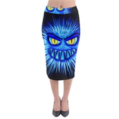 Monster Blue Attack Midi Pencil Skirt by HermanTelo