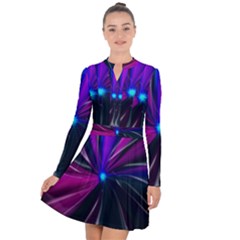 Abstract Background Lightning Long Sleeve Panel Dress
